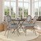 Flash Furniture Marseille Thonet French Bistro Stacking Chair, Black/White Textilene/Bamboo Print Alum Frame, 4PK 4-SDA-AD642002S-TXT-BLKWH-LTNAT-GG - alternate 1